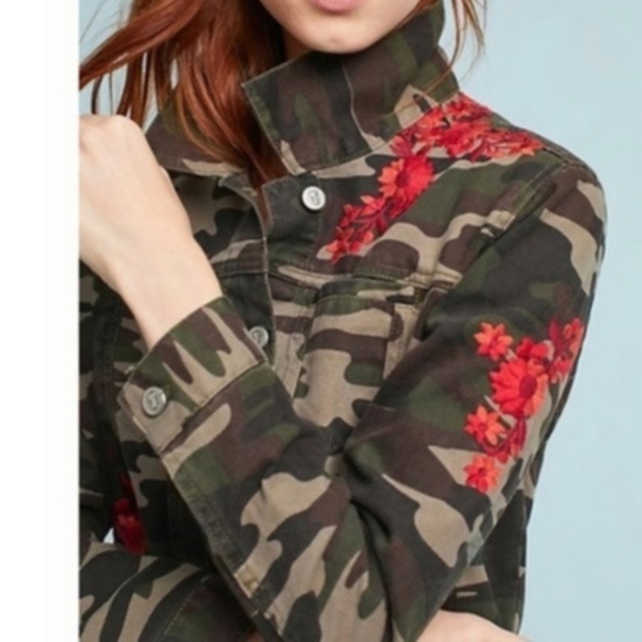 Anthropologie Jackets & Blazers - Pilcro and The Letterpress Embroidered Camo Jacket